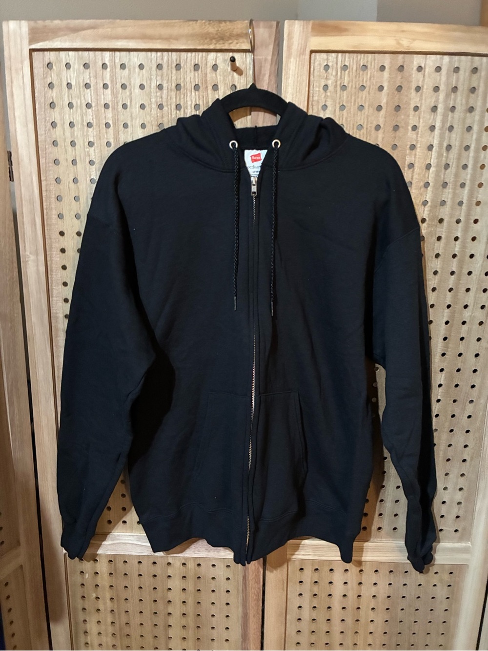 Hanes Ecosmart Black Full-Zip Hoodie Size M